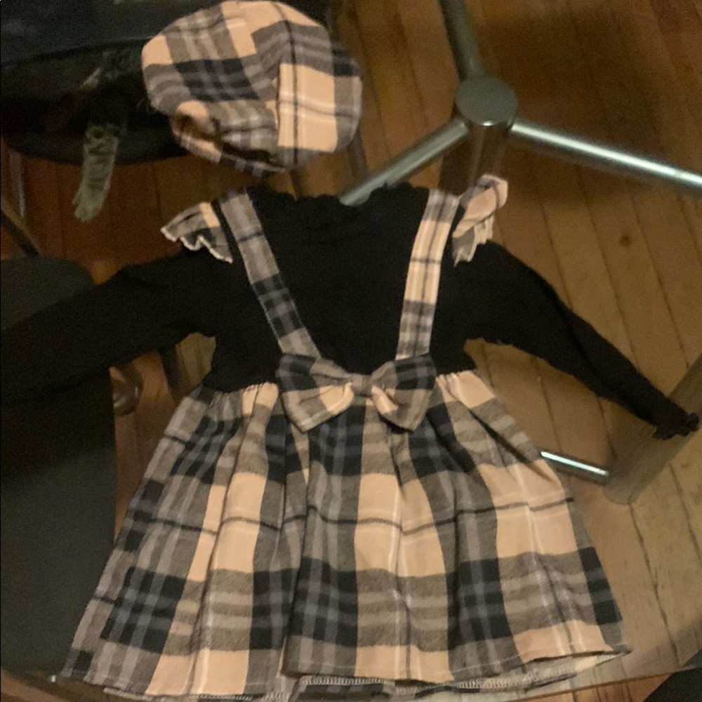Plaid Dress with Matching Beret